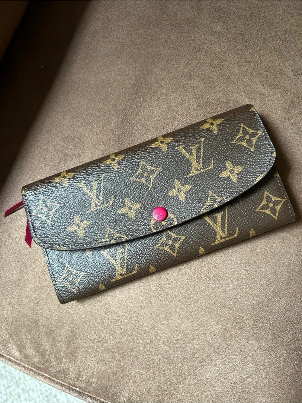 Louis Vuitton Emile Monogram Canvas Brown & Burgundy Continental Wallet